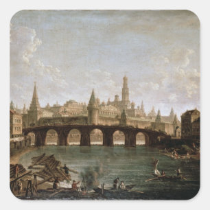 View of the Kremlin and the Kamenny Bridge Square Sticker