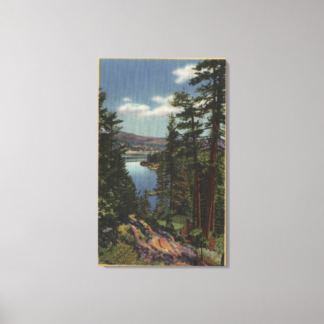 View of the Lake through the Pines # 2 Canvas Print (Front)