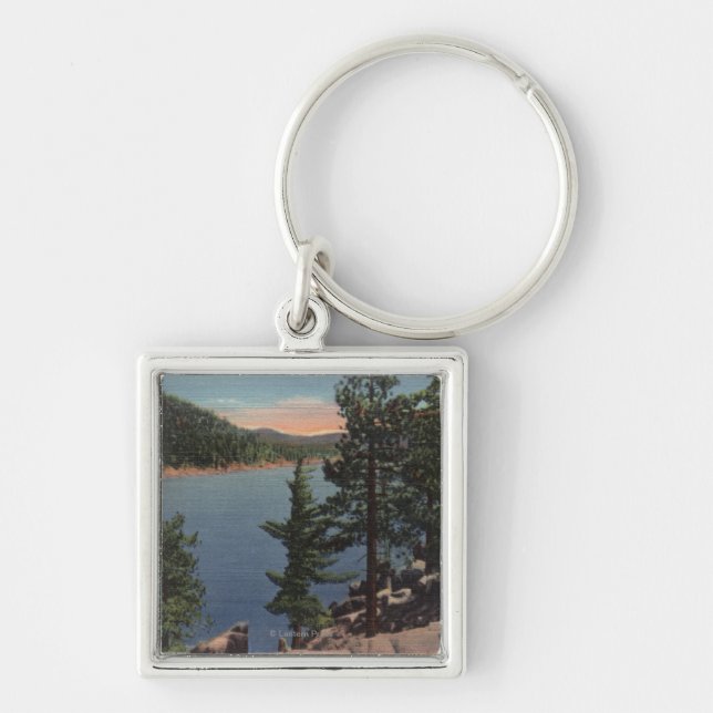 View of the Lake through the Pines Keychain (Front)