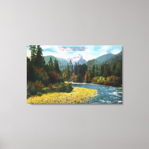View of the Lions and Capilano River Canvas Print
