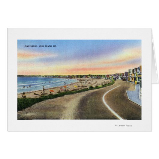 View of the Long Sands at York Beach Cards (Front Horizontal)