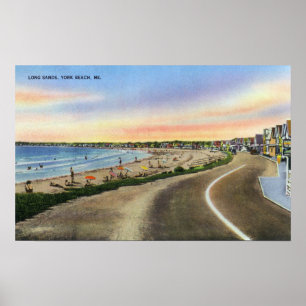 View of the Long Sands at York Beach Poster