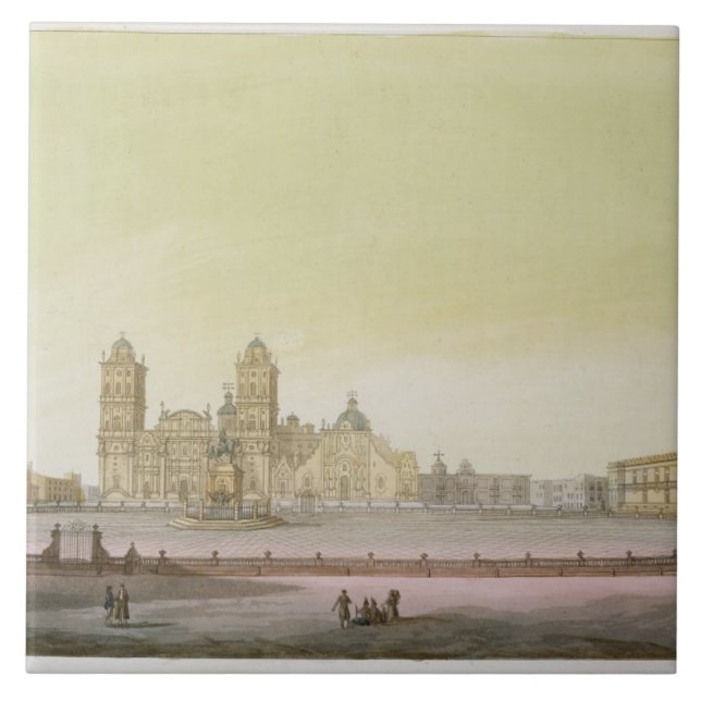 View of the main square in Mexico City (colour eng Tile (Front)