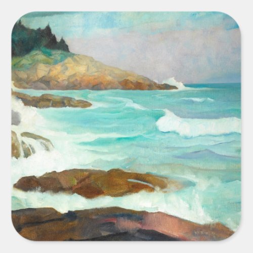 View of the Maine Coast by Newell Convers Wyeth Square Sticker