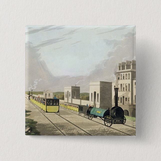 View of the Manchester and Liverpool Railway, take Pinback Button (Front)