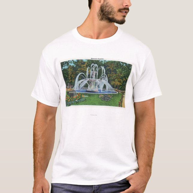 View of the Memorial Fountain, Vassar College T-Shirt (Front)