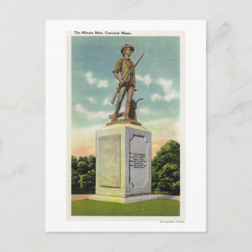 View of the Minute Man Statue Postcard