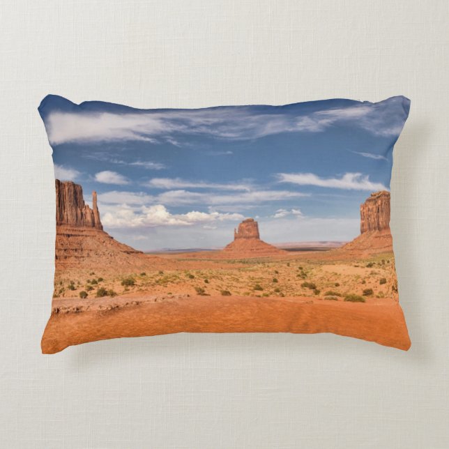 View of the Mittens, Monument Valley Accent Pillow (Front)