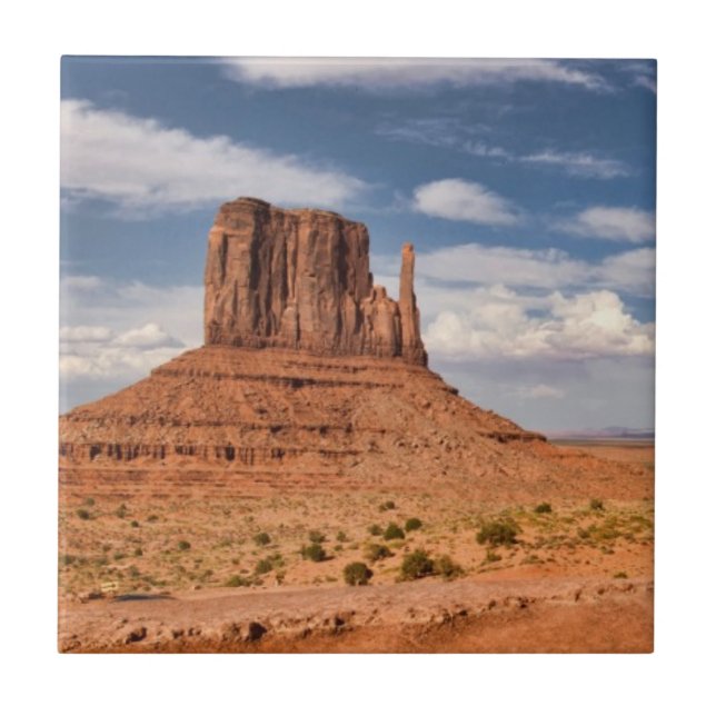 View of the Mittens, Monument Valley Ceramic Tile (Front)