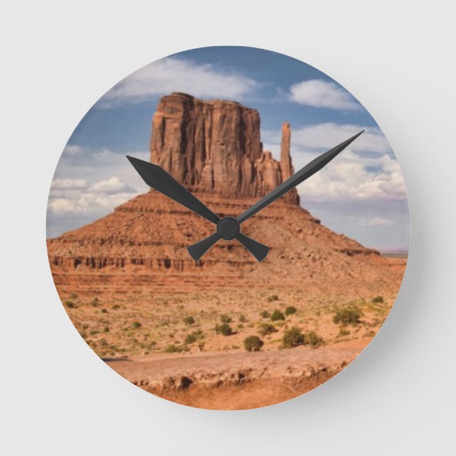 View of the Mittens, Monument Valley Round Clock (Front)