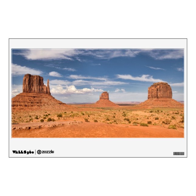 View of the Mittens, Monument Valley Wall Decal (Front)