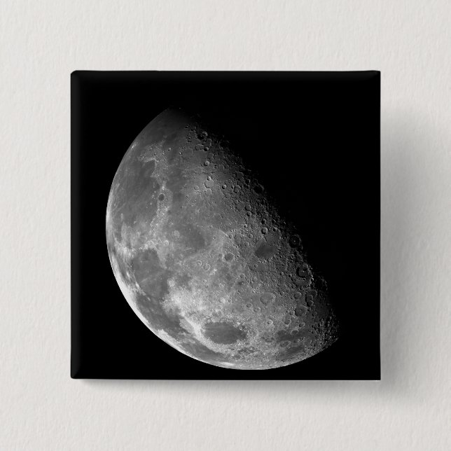 View of the Moon's north pole Pinback Button (Front)