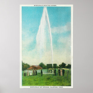 View of the Myrtledale Geyser at the Hot Springs Poster