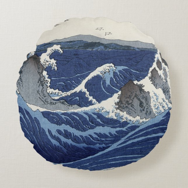 View of the Naruto whirlpools at Awa Round Pillow (Front)