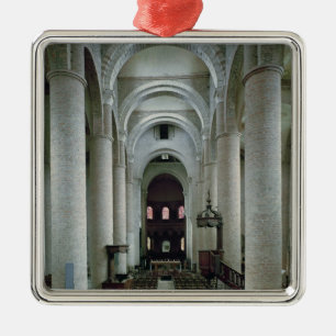 View of the nave, looking towards the altar metal ornament