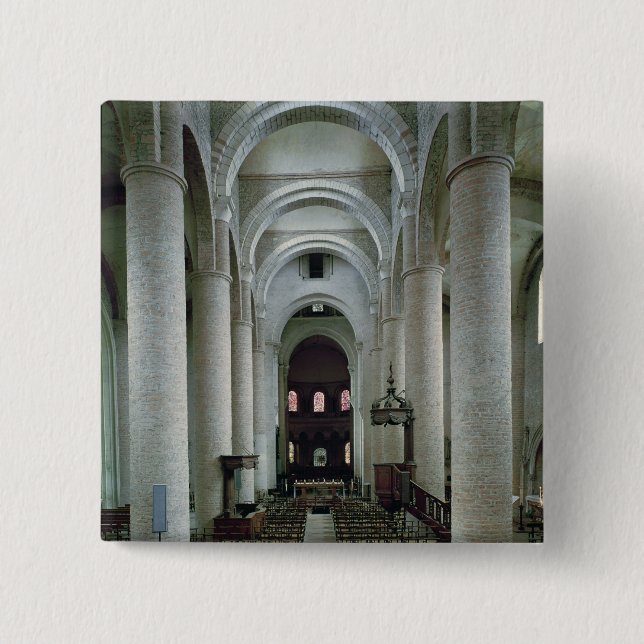 View of the nave, looking towards the altar pinback button (Front)