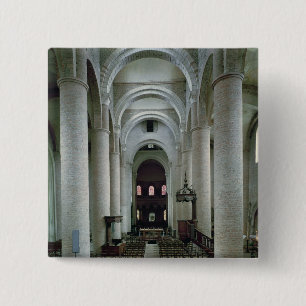 View of the nave, looking towards the altar pinback button