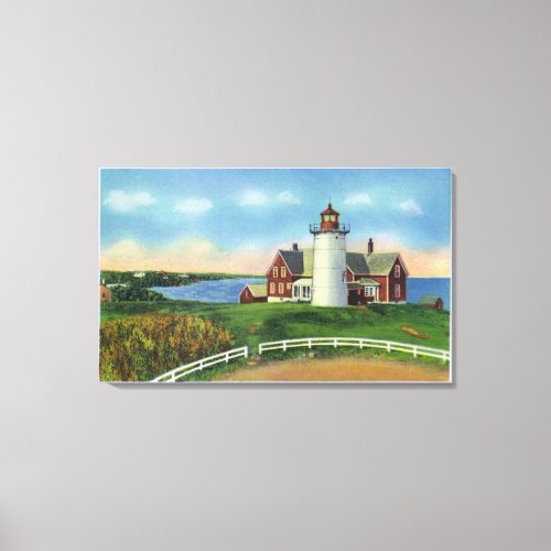 View of the Nobska Lighthouse Woods Hole Canvas Print