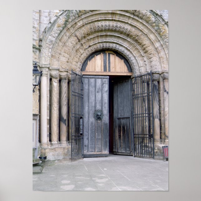 View of the North Door of Durham Cathedral Poster (Front)