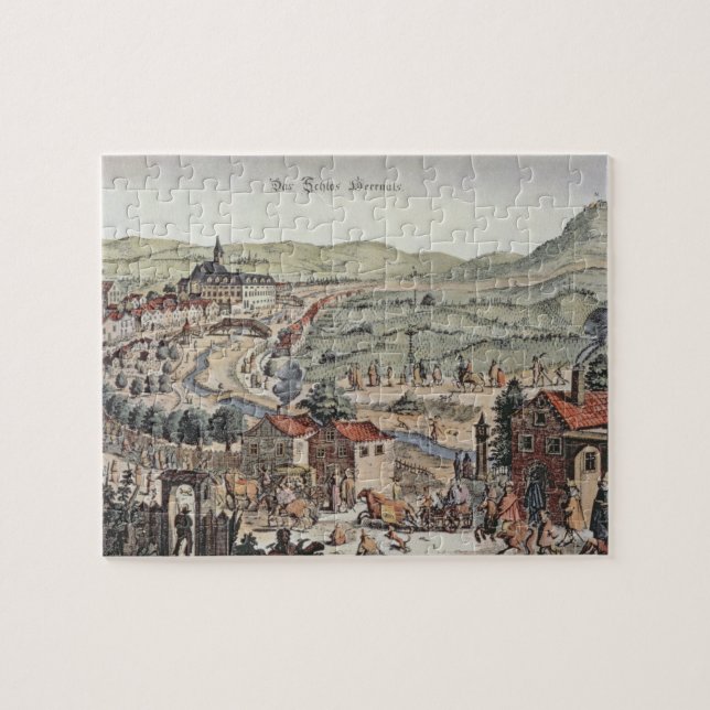 View of the north of Vienna with the Schlos Hernal Jigsaw Puzzle (Horizontal)