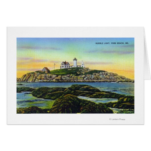 View of the Nubble Lighthouse at York Beach Cards (Front Horizontal)
