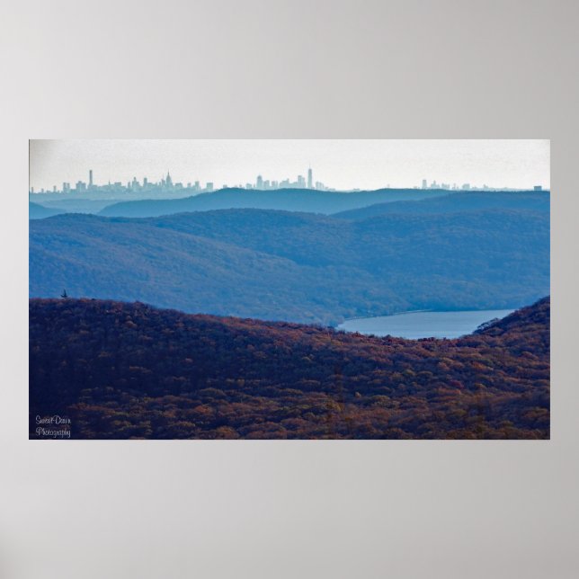 View of the NYC Skyline from Mount Beacon,NY Poster (Front)