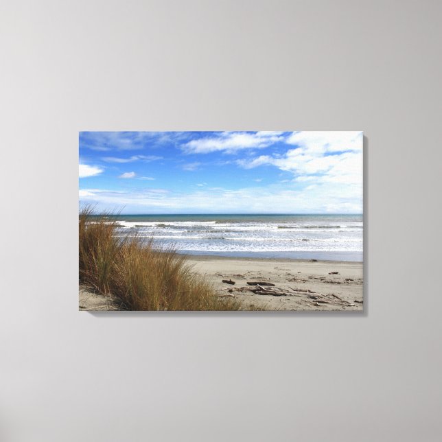 View of the ocean & beach from the dunes canvas print (Front)