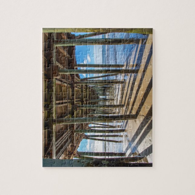 View of the ocean from under the pier poster jigsaw puzzle (Vertical)