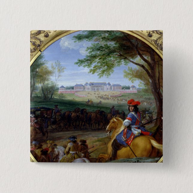 View of the Palace of Versailles in 1669 Pinback Button (Front)