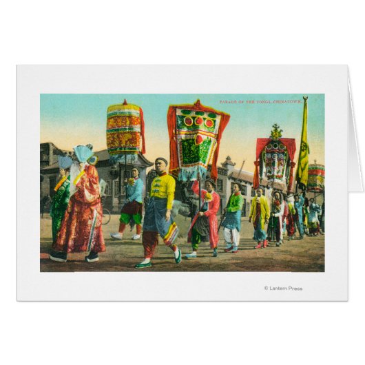 View of the Parade of the Tongs, Chinatown Cards (Front Horizontal)