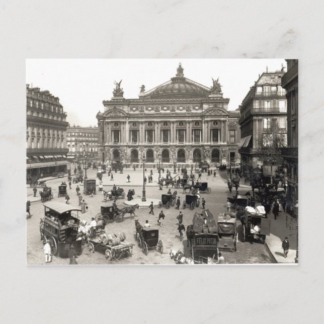 View of the Paris Opera House, 1890-99 Postcard (Front)