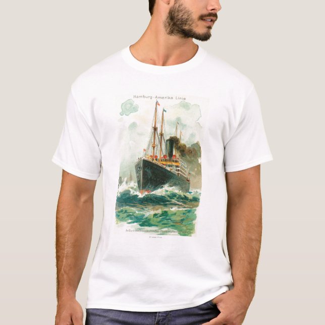 View of the Patricia at Sea, Hamburg-America T-Shirt (Front)
