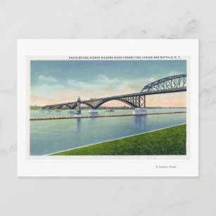 View of the Peace Bridge over Niagara River Postcard
