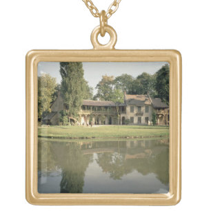 View of the Petit Hameau, 1782-85 (photo) Gold Plated Necklace