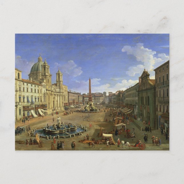 View of the Piazza Navona, Rome Postcard (Front)