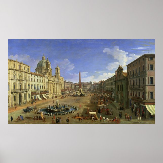 View of the Piazza Navona, Rome Poster (Front)
