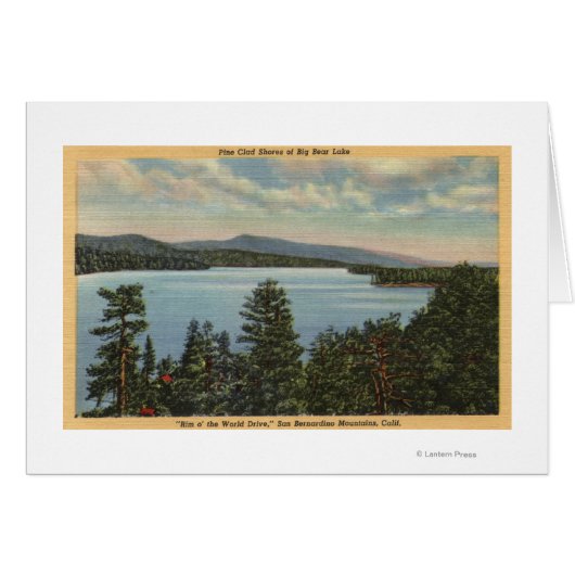 View of the Pine Clad Shores of Lake Cards (Front Horizontal)