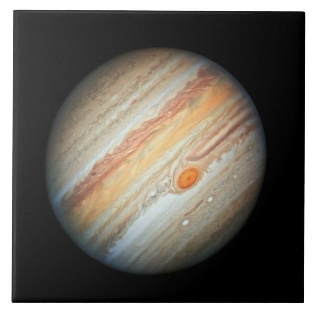 View of the Planet Jupiter (Hubble Telescope) Ceramic Tile (Front)