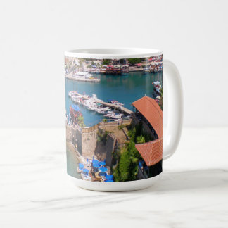 View of the port, beach Mermerly in city Antalya Coffee Mug