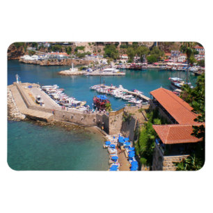 View of the port, beach Mermerly in city Antalya P Magnet