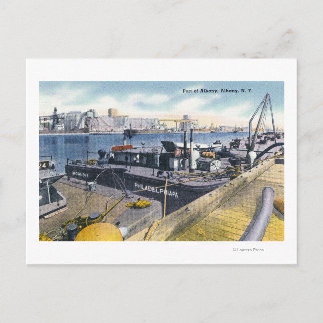 View of the Port of Albany, SS Iroquois in Postcard (Front)