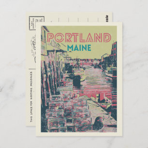 View of the port Portland Maine USA Postcard