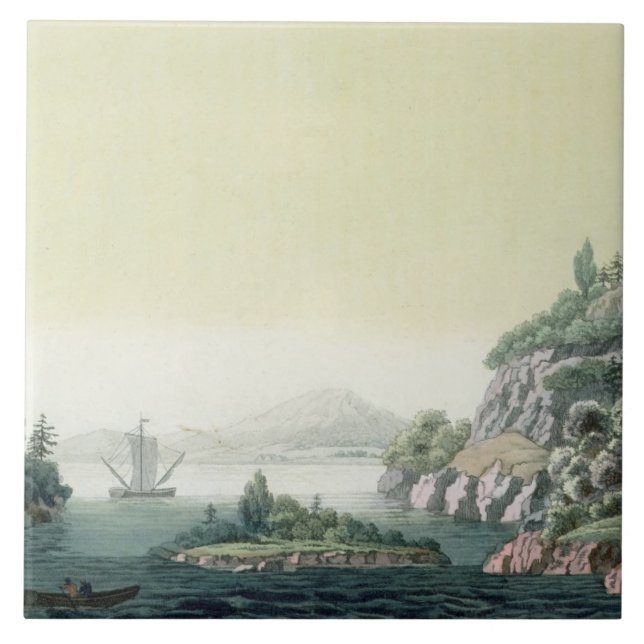 View of the Potomac river near Mount Vernon (colou Ceramic Tile (Front)
