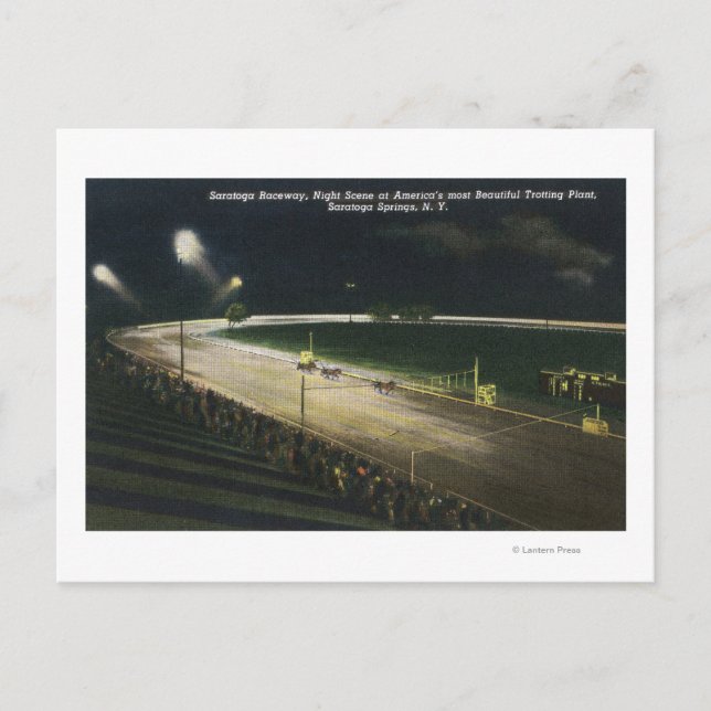 View of the Raceway at Night Postcard (Front)