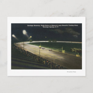 View of the Raceway at Night Postcard