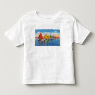 View of the Rainbow Sailboat Fleet Toddler T-shirt