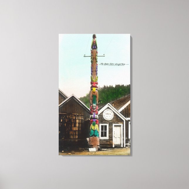 View of the Raven TotempoleWrangell, AK Canvas Print (Front)
