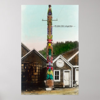 View of the Raven TotempoleWrangell, AK Poster
