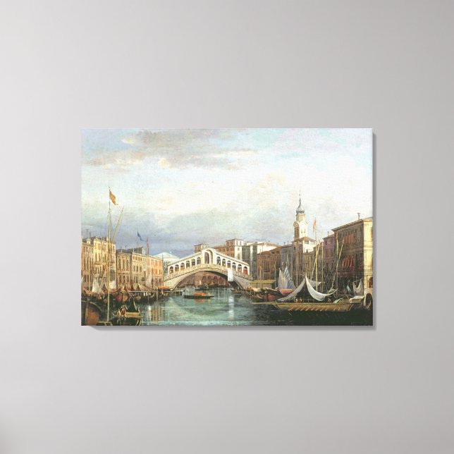 View of the Rialto Bridge in Venice Canvas Print (Front)
