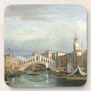 View of the Rialto Bridge in Venice Drink Coaster